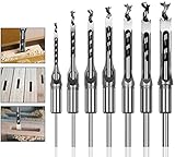 ArtisanShow 6PCS High Speed Steel Woodworking Square Hole Mortise Drill Bit Set Chisel Drill Bits...