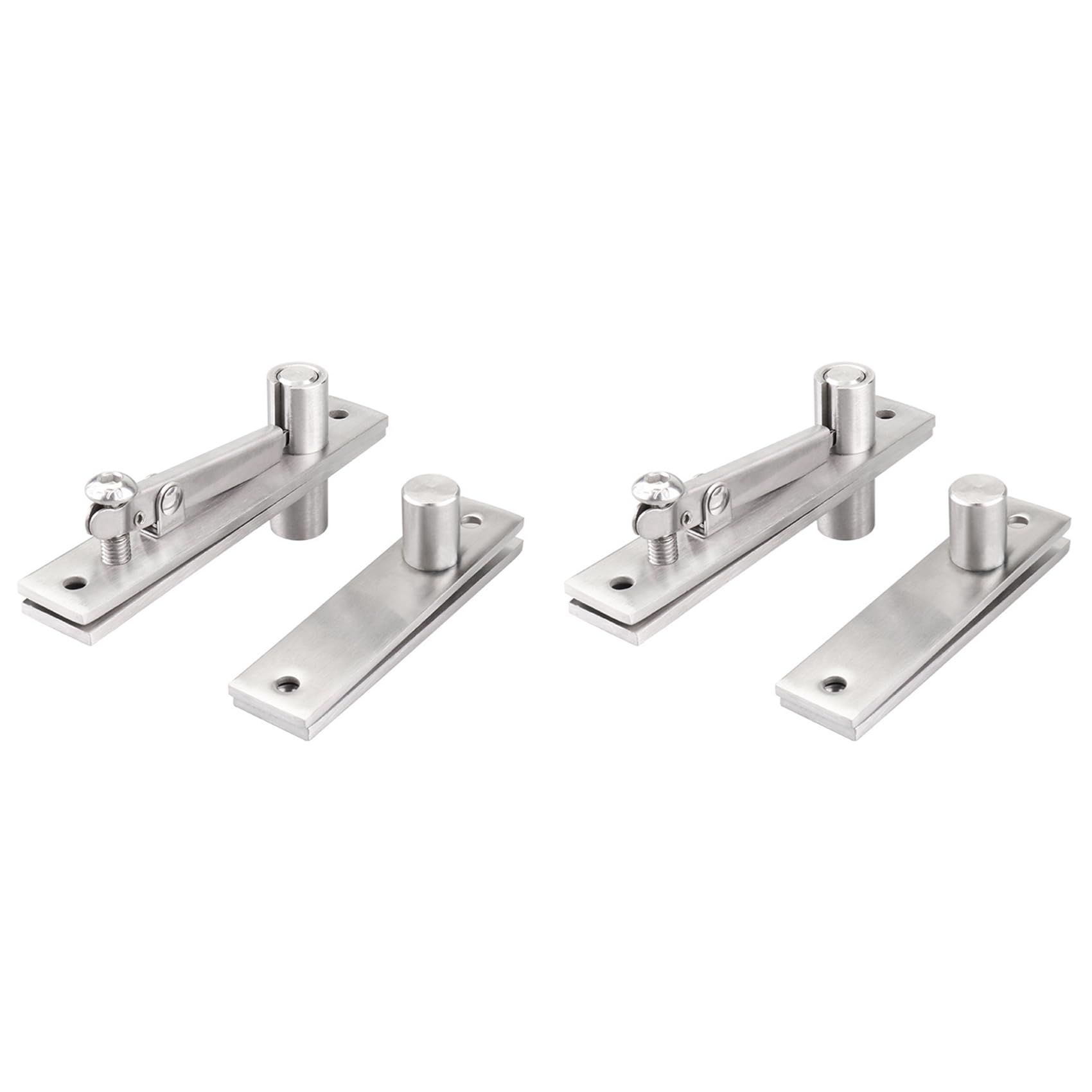 Jnchdghwa Silver 2X Pivot Hinge Stainless Steel Closet Door Hinges Rotation Hinges For Wooden Door Heavy Duty Closet Hinges