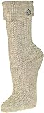 und Edelweiß-Anstecker. Trachtensocken mit Edelweiß für Damen und Herren, Farben:beige, Schuhgröße:43-46