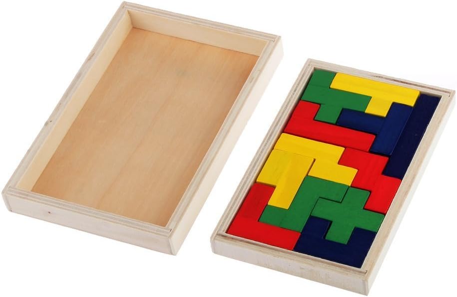FLORMOONPentomino Puzzle Wooden Brain Teaser Mind Novelty Trick Kids Learning Toys for Boys and Girls