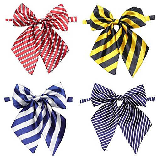 Unisex School Uniform Bow Tie Pre-Tied Adjustable Bowknot Bowtie Accessory (pack of 4)
