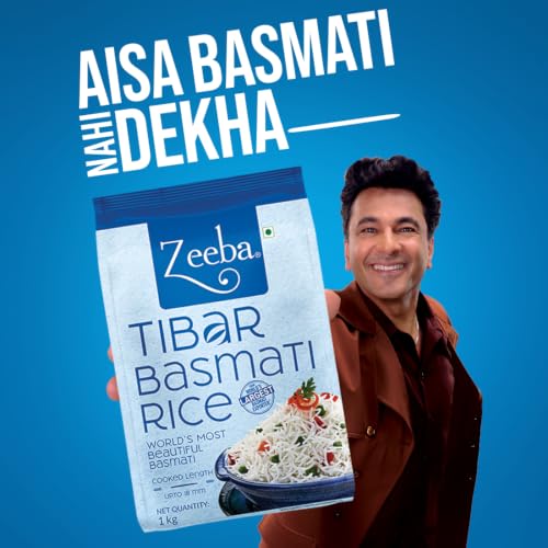 Image of Zeeba Tibar Basmati Rice 1 Kg, Perfect for Daily Home Cooking (Cooked length upto 18mm*)