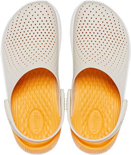 Crocs Literide Tamanco, Masculino, Bege (Stucco/Orange Sorbet), 40