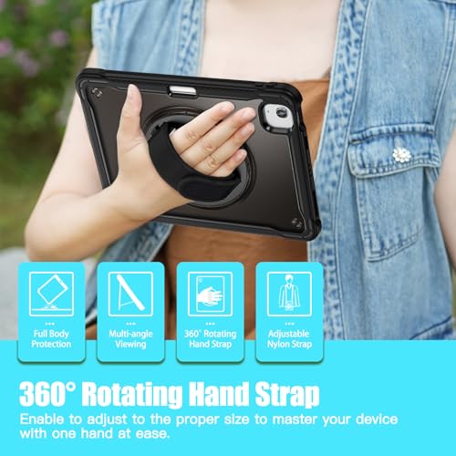 Protector iPad Air 11 M3 antichoque transparente con asa trasera para evitar caídas 4