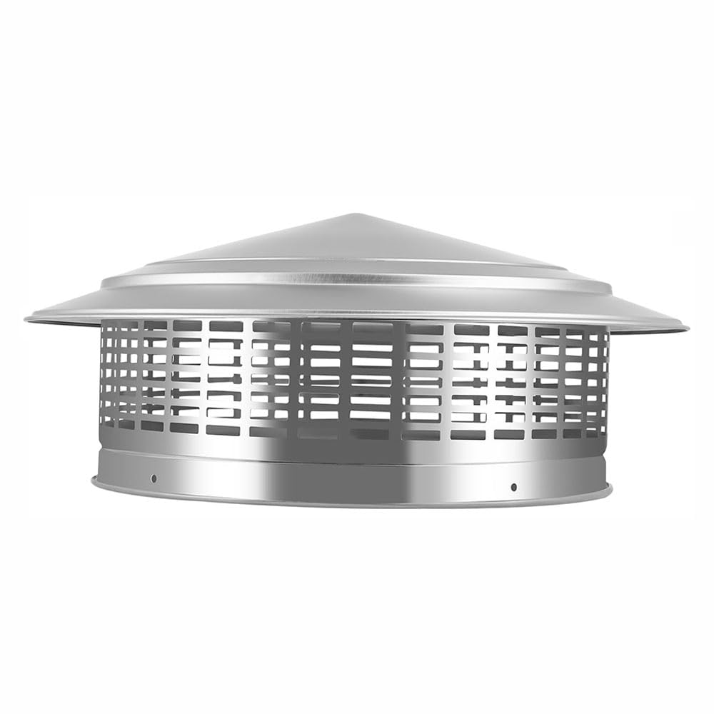 Copertura per canna fumaria, griglia di protezione in acciaio inox, copertura di ventilazione per proteggere da pioggia, polvere, sporco e neve (300 mm/11,81 pollici)