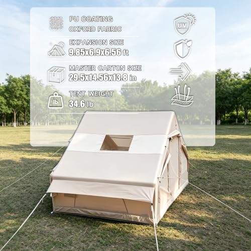 Carpa inflable para camping Forestep para 4 personas, 9.8'x6.9' con altura de 6.6 pies miniatura 3
