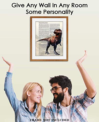 Tyrannosaurus Rex Dinosaur Wall Art Posters: Dino Decorations For Nursery, Kids, Girls & Boys Room | Unframed Bedroom & Bathroom Decoration & Decor Poster 8X10" #TOP1