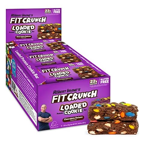 FITCRUNCH Loaded Cookie Protein Bar, High Protein, Gluten Free, Protein Snack (12 Cookie Bars, Chocolate Deluxe) Cover