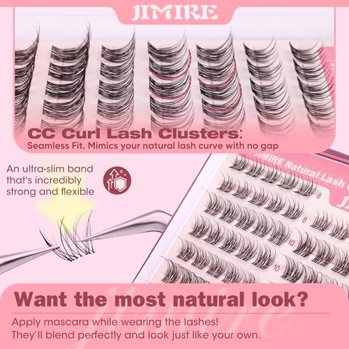 Image of Wispy Lashes Clusters with Invisible Band Venus Lash Clusters Natural Look Short Eyelash Clusters 8-12MM Cluster Lashes C-Curly DIY Natural Individual Lashes Clusters Extensions at Home