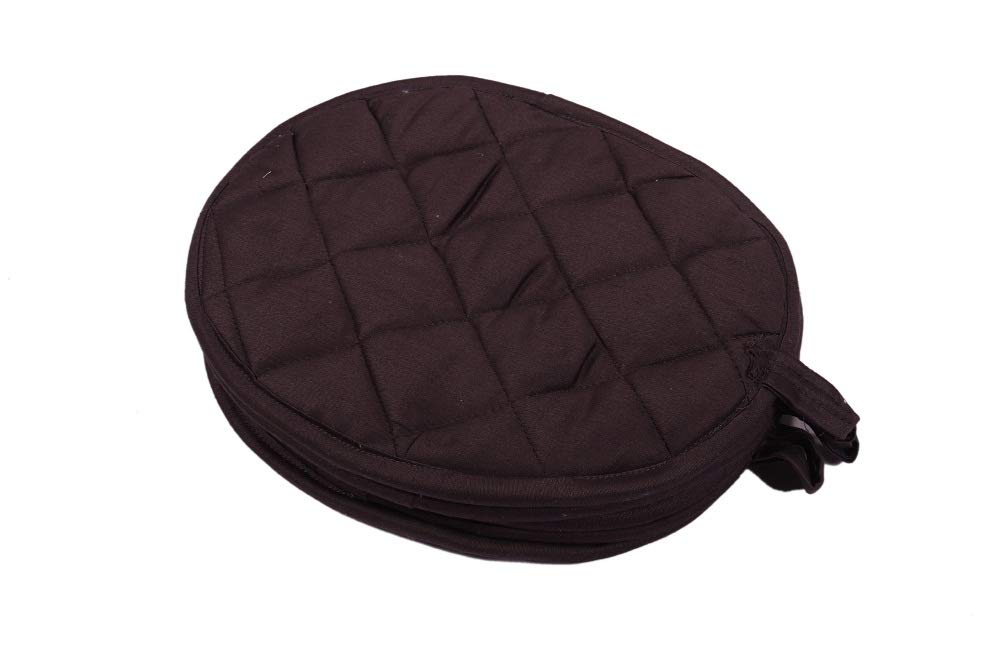 HC Cover 100% Cotton, Machine Washable, Heat Resistant Pack of 5 Oval Pot Holder Size 7.9 Inch x 9.5 inch (Black)