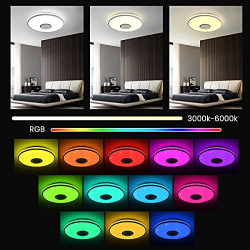 Wayrank Plafoniera LED con Altoparlante Bluetooth
