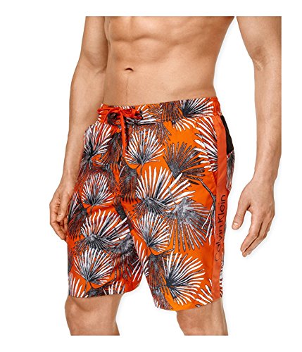 Calvin Klein Men's Microfiber Palm Print Volley Swim Trunk