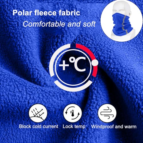 Winter Neck Gaiter Face Cover, 2 Pack Fleece Warmer Windproof Neck Scarf Ski Gaiter Face Mask for Skiing Hiking Cycling3