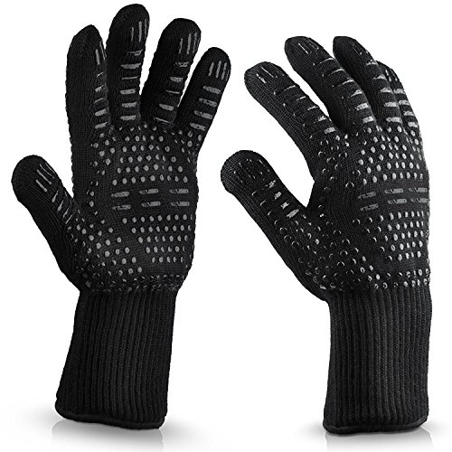 Grillhandschuhe Hitzebeständig bis 800°C, Ofenhandschuhe Topfhandschuhe Feuerfeste Handschuhe BBQ Handschuhe Kochhandschuhe Backhandschuhe Backofenhandschuhe (schwarz) Grillhandschuhe Hitzebeständig bis 800°C, Ofenhandschuhe Topfhandschuhe Feuerfeste Handschuhe BBQ Handschuhe Kochhandschuhe Backhandschuhe Backofenhandschuhe (schwarz)