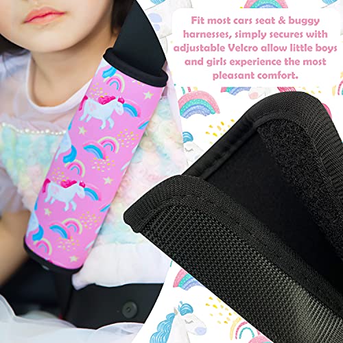 Image of Seat Belt Cover for Kids, Seat Belt Pad for Boys Girls, Car Seat Straps Shoulder Pads for Kids, Kid's Seat Belt Cushion, Shoulder Strap Pad, 1 Piece (Unicorn)