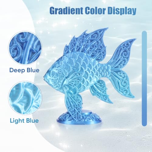Image of ERYONE Silk Gradient 3D Printer PLA Filament 1.75 + /- 0.03mm, Shiny Multicolor Filament PLA Fast Color Change 1KG(2.2LBS), Ocean