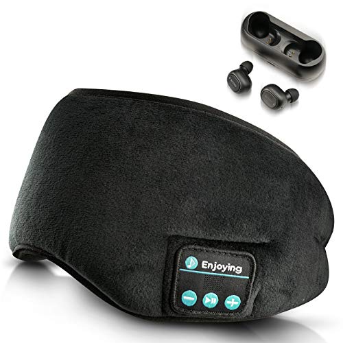 SLR Sleep Bluetooth Headphones Sleeping Eye Mask Music Travel, Black