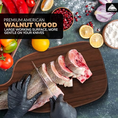 Tabla de cortar de madera nogal Premium 38x18 cm con mango miniatura 2