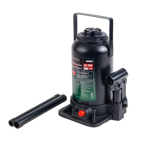 RockFORCE Hydraulischer Flaschenwagenheber 20 Tonnen, 235-445mm Hub, mit Sicherheitsventil