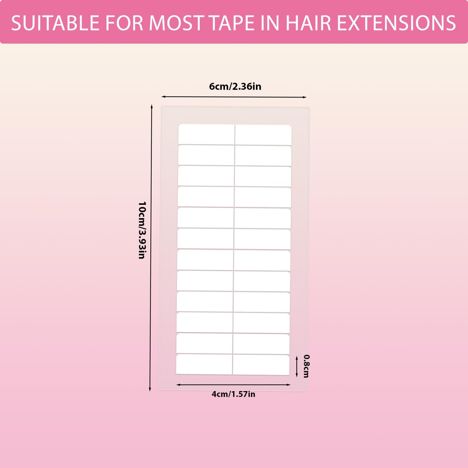 Hair Extension Tape 120 Tabs – Double Sided Replacement Tape for Tape-in Extensions, Invisible Adhesive for Shine-Free & Long-Lasting Hold (4-6 Weeks), Pre-Cut 4x0.8cm