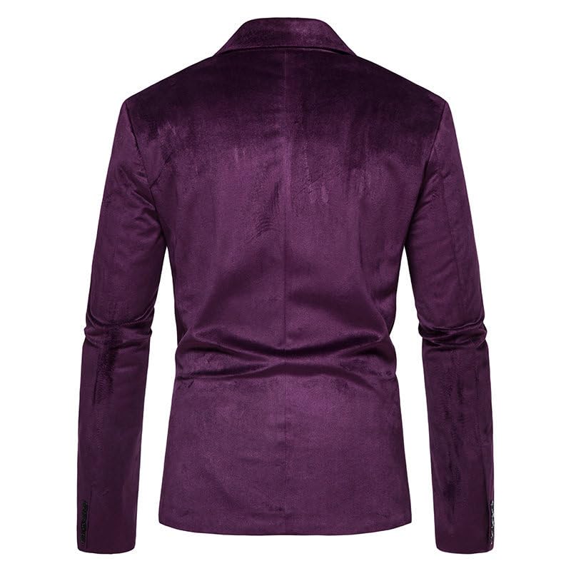 Mens Slim Fit Velvet Business Blazer Jacket Two Button Casual Wedding Jacket Sport Coat3