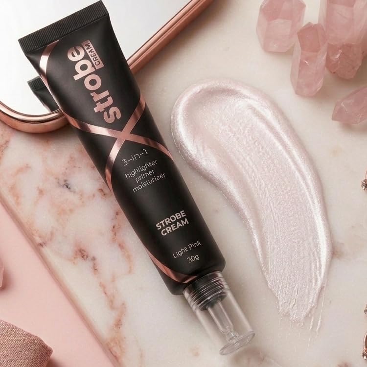 Xstrobe 3-in-1 Strobe Cream, Pink, 30g | Highlighter, Primer, Moisturiser, Luminous Finish-image-42