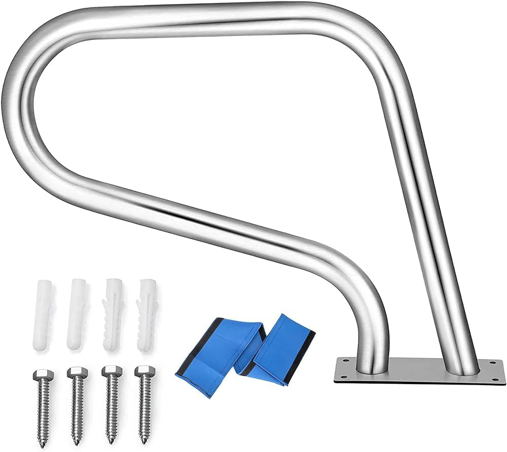 Pasamanos de acero inoxidable para piscina, pasamanos de seguridad para piscina, diseño reforzado para acceso a escaleras