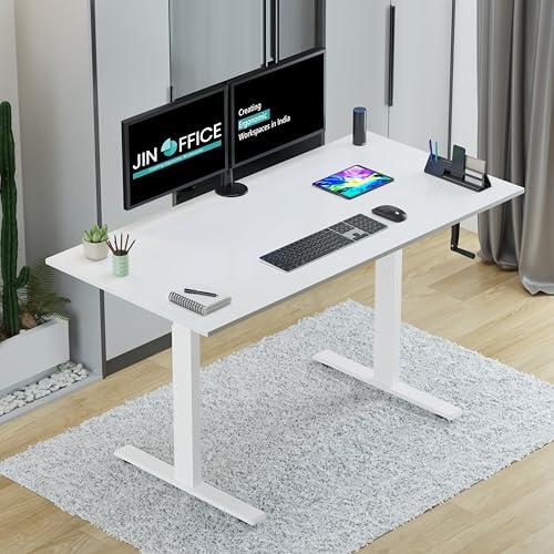 Jin Office Vertex Manual Height Adjustable Standing Desk| Hand Cr...