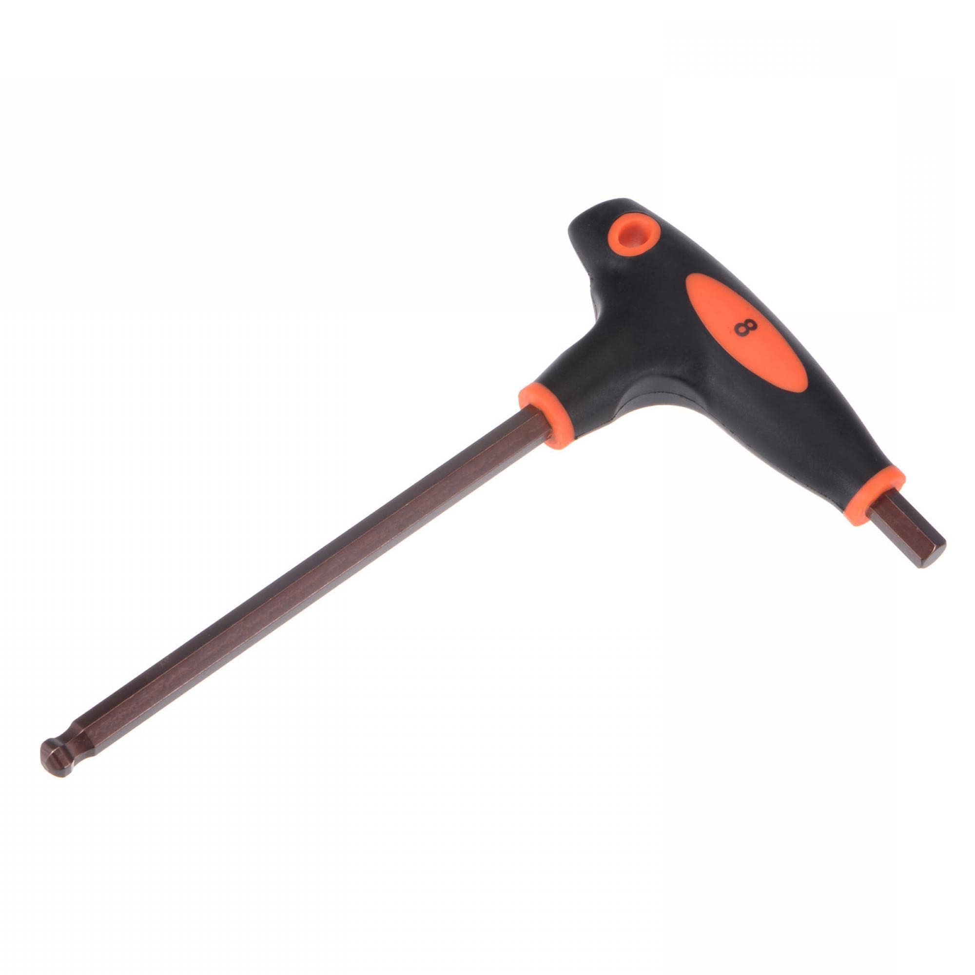 Unifizz Llave hexagonal con mango en T de extremo de bola de 8 mm, llave Allen métrica S2 de acero