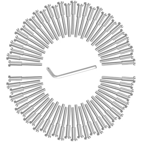 Cable Railing Hardware, Stainless Steel Swage Tensioner Invisible Cable Railing kit, 1/8" Cable Invisible Terminal Blocks with an Allen Wrench for Wood/Level/Stair Post/Metal Post/Stair Deck (60) Cover