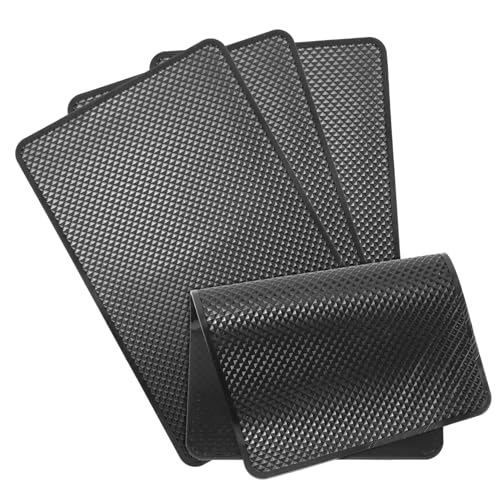 BRIGHTFUFU Car Dash Mat Set 4 Pieces Non-Slip Silicone Pad Auto Accessories Cold Proof Easy to Use