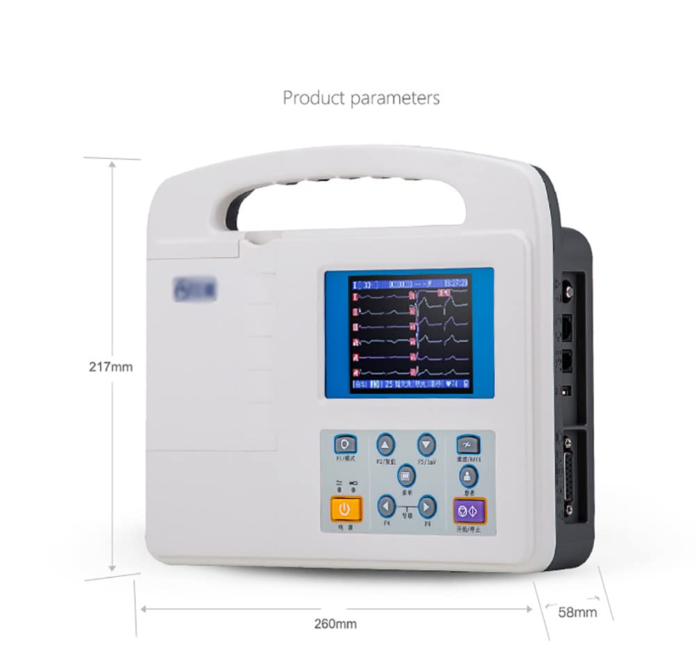 Monitor ECG Portatile, Touch Screen Digitale 12 canali 12 derivazioni ECG EKG Elettrocardiografo Software per PC ECG