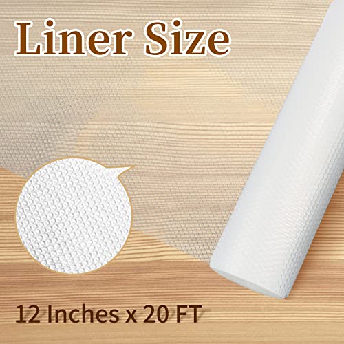 Geebobo Shelf Liner 12Inx20Ft, Refrigerator Liners, Wire Shelf Liner, Shelf Liners For Kitchen Cabinets Non-Adhesive, Clear Plastic Fridge Shelf Liner Fits Glass Shelves, Drawers, Dresser, Pantry #TOP7