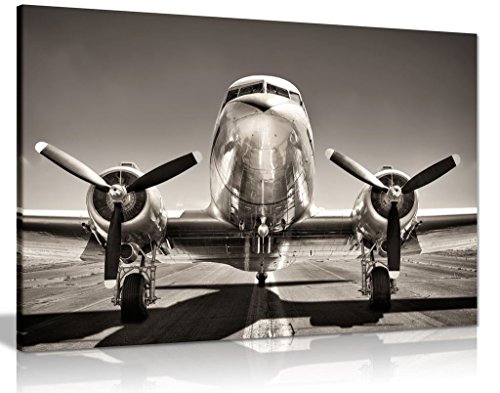 Toile imprimée vintage - Avion, Silver, A0 91x61cm (36x24in) Cover