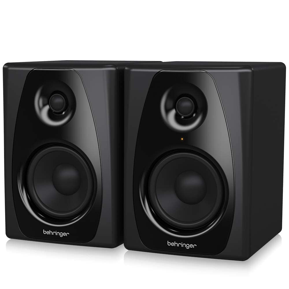 Behringer Studio 50USB Hochauflösende 150-Watt-Bi-Amping-Referenz-Studiomonitore mit USB-Eingang & Adam Hall 3 Star Series 3m 2X 6.3mm Jack Mono to 2X 6.3mm Jack Mono Audio Kabel