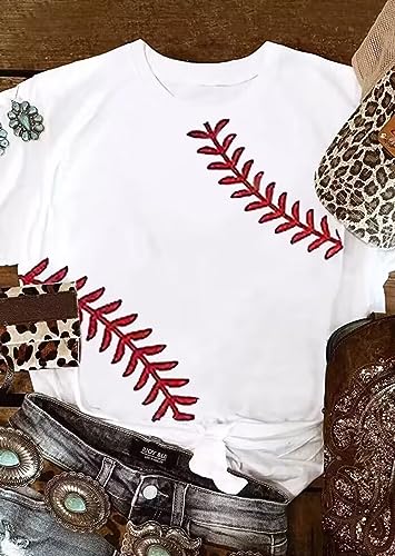 Baseball T Shirts for Women Baseball Mom Tshirt Softball Graphic Tee Tops Game Day Gifts Casual Short Sleeve Tops3