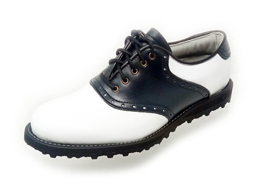 PORTMANN Saddle Classic Spikeless Men's Golf Shoes | Premium Leather | Welted shoe | Extralight and Flexibility | Comfort & Fitting Warranted | Pure Drive Tec.