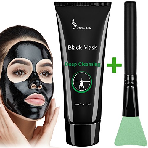 Black Face Mask - Charcoal Face Mask - Peel off Mask - Activated Facial Mud Mask - Blackhead Mask - Face Mask Brush - Deep Pore Cleansing Mask - Purifying Peel-off Mask