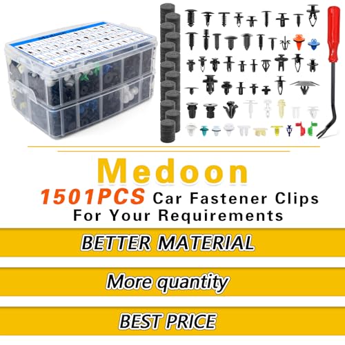 Image of Car Retainer Clips 1501 PCS, 55 Sizes Car Panel Trim Clips Kits, Auto Push Fasteners for Ford GM Toyota Honda Chrysler BMW Benz Nissan Subaru Mazda Chevy GMC