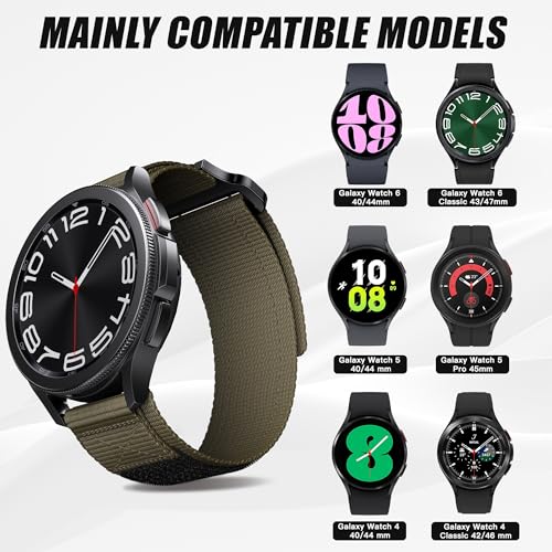 Correa Nylon 20mm Compatible Galaxy Watch 6/5/4 Army Green miniatura 4