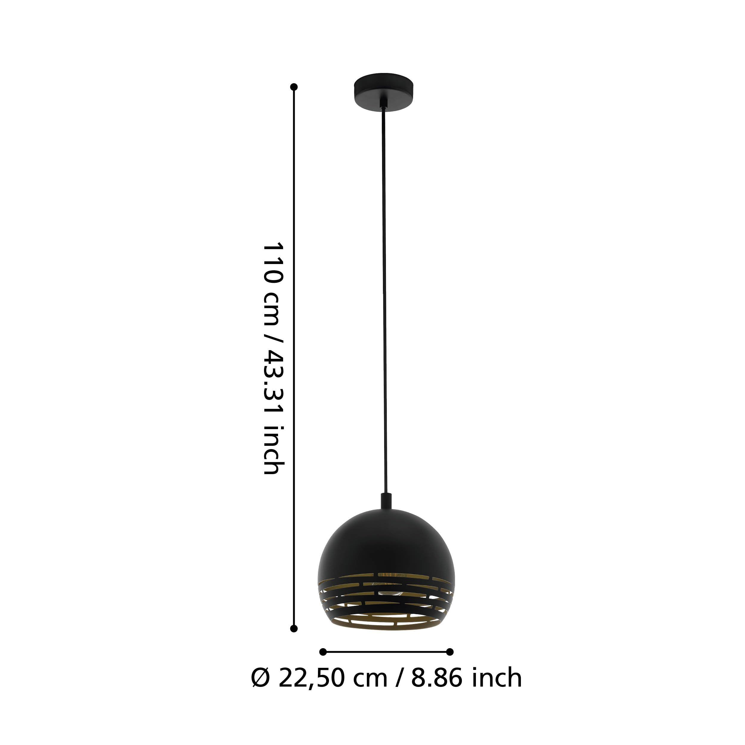 EGLO lampa wisząca Camastra, pojedyncza lampa sufitowa, lampa z metalu