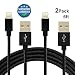 Cutelec 2Pack 6Ft Nylon Braided 8Pin iPhone Lightning Cable Durable and Fastly Charging Cord with Aluminum Connector Sync/Charge for iPhone 6S,6S Plus,6,6 Plus,5,5s,5c,iPod 7,iPad Pro,iPad Mini.