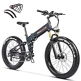 Wallke X3 Pro Fat Tire Electric Bike 26 inch Folding eBikes for Adults 750W 48V 14Ah Removable...