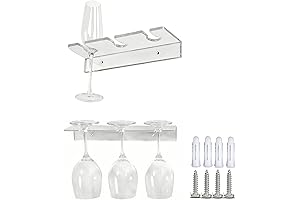 Under-Cabinet Wine Glass Holder with Clear Acrylic Finish