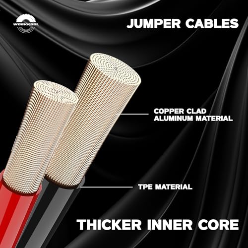 WORKKOOL 6 Gauge 16 Ft Jumper Cables