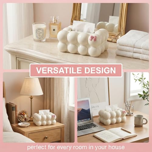 WolkenföRmig TaschentüCher Box,Kunststoff Taschentuchbox,Geeignet FüR Badezimmer,Schlafzimmer,Esszimmer Und BüRos Tissue Box,Dezenter Luxus Und Eleganz KosmetiktüCher,Cremeweiß,17,5 X 12 X 9 cm