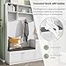 Llsmnba All-In-One Hall Tree Coat Rack with Bench and Storage, Functional Hallway Shoe Cabinet with Removable Cushion, White