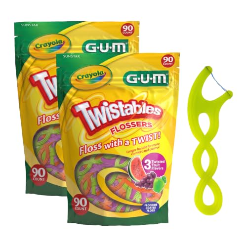 GUM Twistables Kids Flossers with Fluoride...