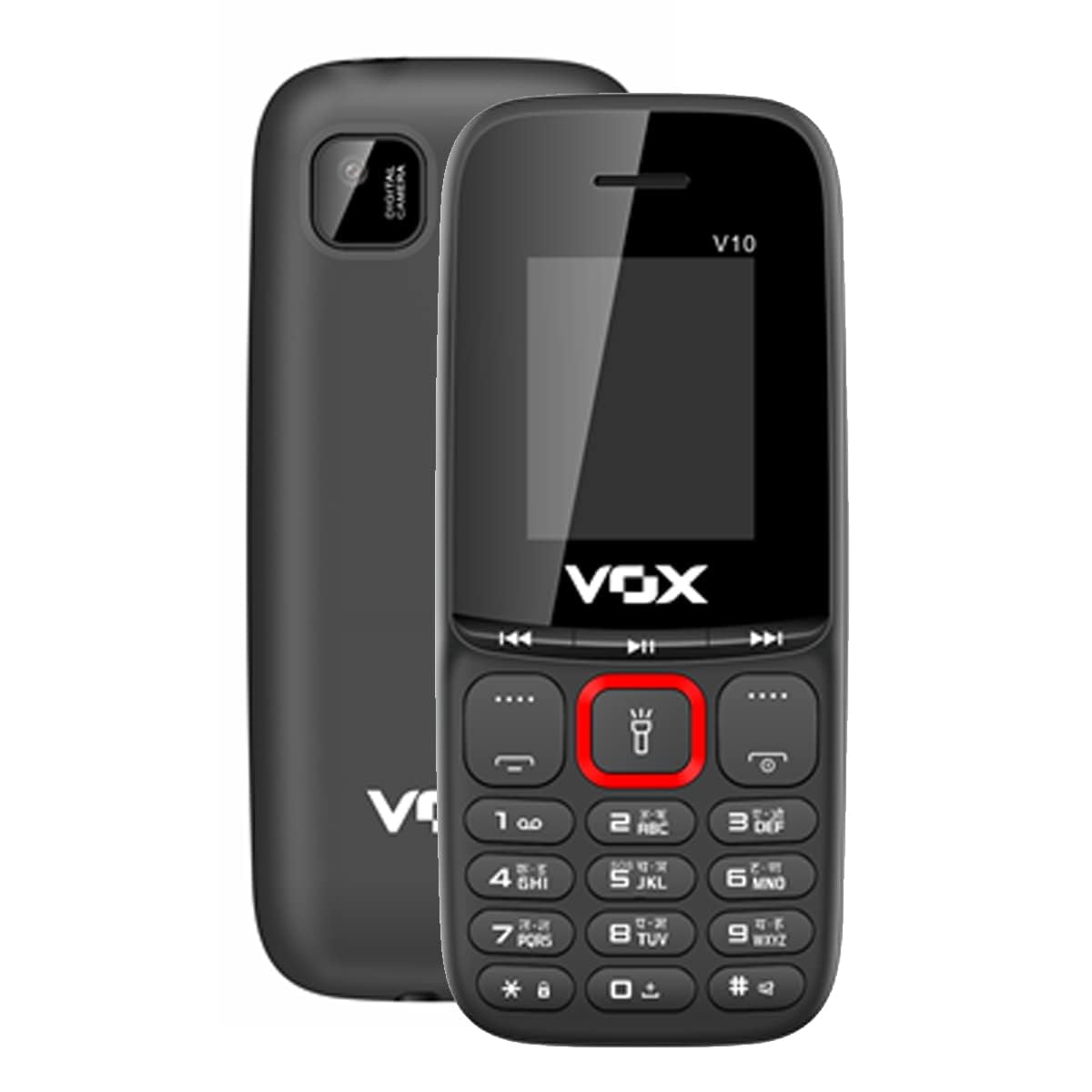 Vox V10 Big Battery 1.8 Inch Dual Sim Feature Phone (Contact Icon, King Talker & Auto Call Recording) (Red)