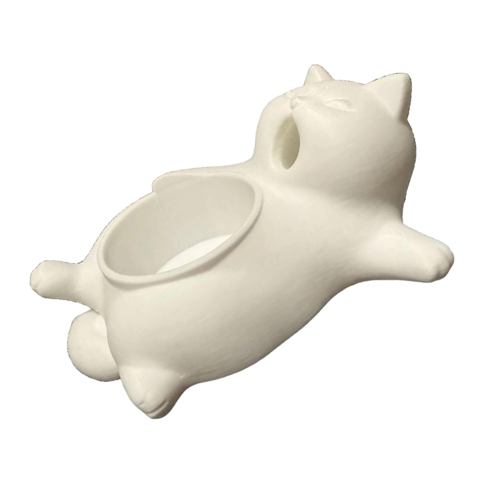 Plcpdm White Tabletop Planter For Shelf Decor, Small Flower Vessel With Drainage Opening And Relaxed Animal Character Appeal Animal Planter Desktop Holder Flower Vessel Small Plant Decor Tabletop Greenery Home